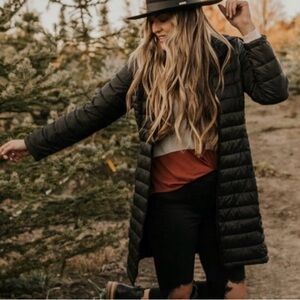 ROOLEE Shivers Hooded Long Black Ultralight Packable Puff Jacket